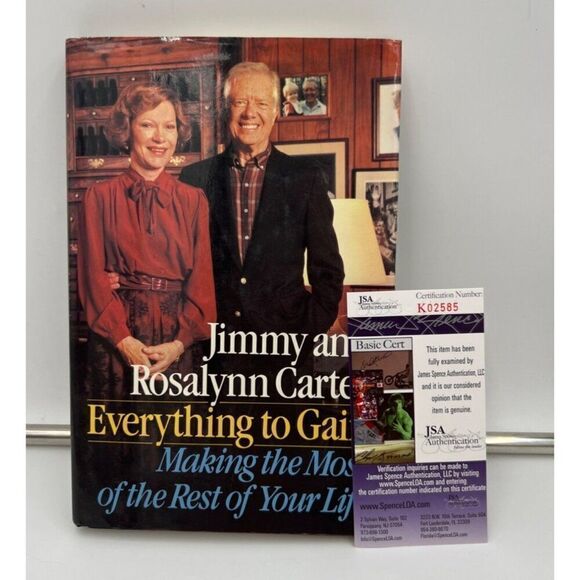 Jimmy & Rosalynn Carter Signed "Everything To Gain" Book JSA Authenticated - Picture 1 of 8